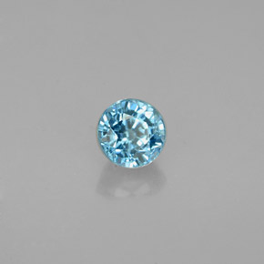 0.71 ct Blue Zircon Stone, Natural Zircon in Round Facet Shape for Sale