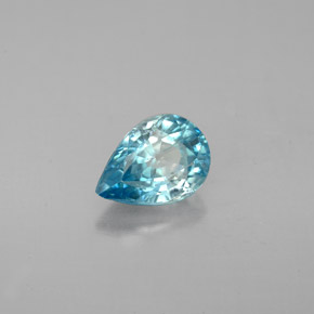 1.59 ct Blue Zircon Stone, Natural Zircon in Pear Facet Shape for Sale