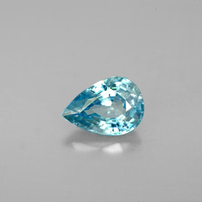 1.45 ct Blue Zircon Gemstone, Zircon Gem in Pear Facet Shape for Sale.
