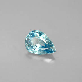 1.45 ct Blue Zircon Stone, Natural Zircon in Pear Facet Shape for Sale
