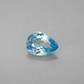 1.51 ct Blue Zircon Gemstone, Zircon Gem in Pear Facet Shape for Sale.