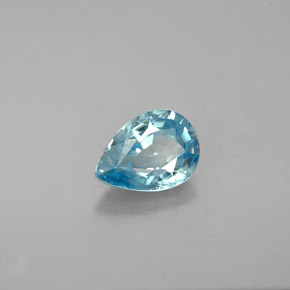 1.51 ct Blue Zircon Stone, Natural Zircon in Pear Facet Shape for Sale
