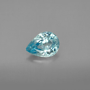 1.49 ct Blue Zircon Gemstone, Zircon Gem in Pear Facet Shape for Sale.