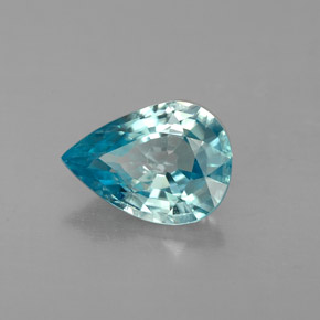 1.43 ct Blue Zircon Stone, Natural Zircon in Pear Facet Shape for Sale