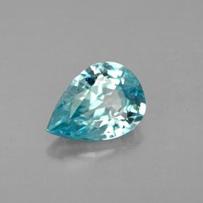 1.46 ct Blue Zircon Stone, Natural Zircon in Pear Facet Shape for Sale