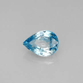 1.96 ct Blue Zircon Stone, Natural Zircon in Pear Facet Shape for Sale