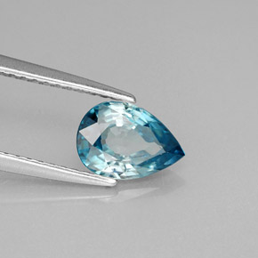1.45 ct Blue Zircon Stone, Natural Zircon in Pear Facet Shape for Sale