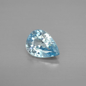 1.80 ct Blue Zircon Gemstone, Zircon Gem in Pear Facet Shape for Sale.