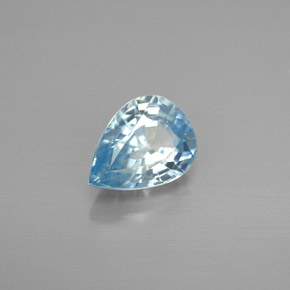 1.80 ct Blue Zircon Stone, Natural Zircon in Pear Facet Shape for Sale