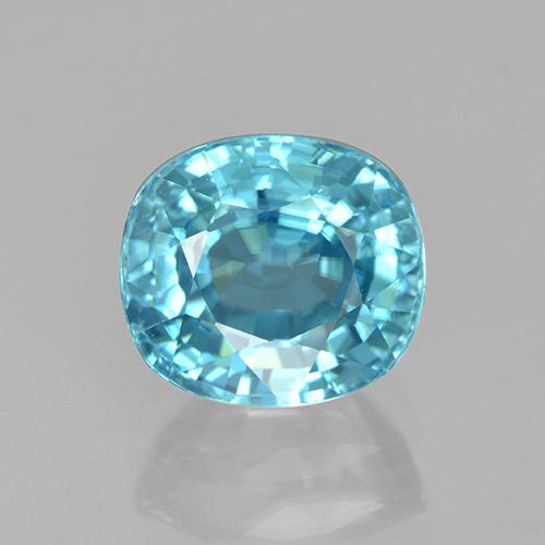 Bright Greenish Blue Zirkon Edelstein - 3.9ct Oval facettiert (ID: 284742)