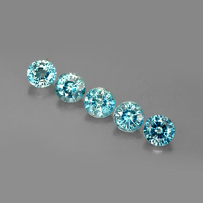 3.28 ct Blue Zircon Gemstone, Zircon Gem in Round Facet Shape for Sale.