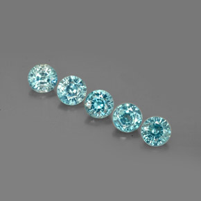 2.75 ct Blue Zircon Gemstone, Zircon Gem in Round Facet Shape for Sale.