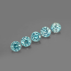 2.75 ct Blue Zircon Stone, Natural Zircon in Round Facet Shape for Sale