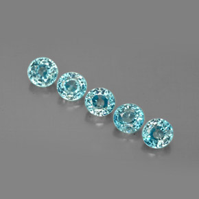2.64 ct Blue Zircon Gemstone, Zircon Gem in Round Facet Shape for Sale.