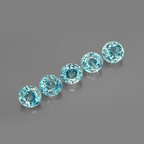 2.64 ct Blue Zircon Stone, Natural Zircon in Round Facet Shape for Sale