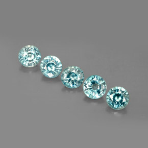 3.15 ct Blue Zircon Gemstone, Zircon Gem in Round Facet Shape for Sale.
