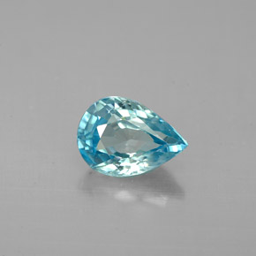 1.71 ct Blue Zircon Gemstone, Zircon Gem in Pear Facet Shape for Sale.