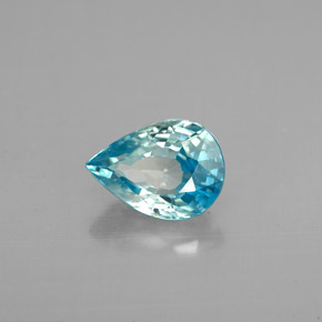 1.71 ct Blue Zircon Stone, Natural Zircon in Pear Facet Shape for Sale