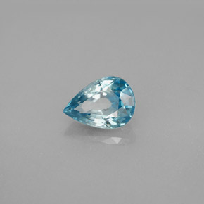 1.83 ct Blue Zircon Stone, Natural Zircon in Pear Facet Shape for Sale