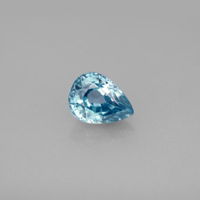 1.83 ct Blue Zircon Gemstone, Zircon Gem in Pear Facet Shape for Sale.