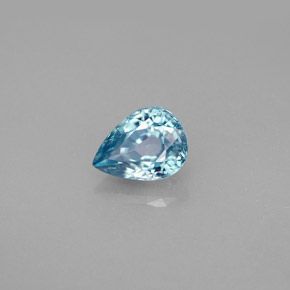 1.83 ct Blue Zircon Stone, Natural Zircon in Pear Facet Shape for Sale