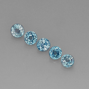 2.57 ct Blue Zircon Gemstone, Zircon Gem in Round Facet Shape for Sale.