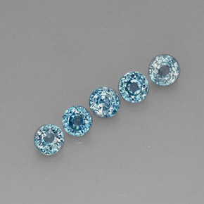 2.57 ct Blue Zircon Stone, Natural Zircon in Round Facet Shape for Sale
