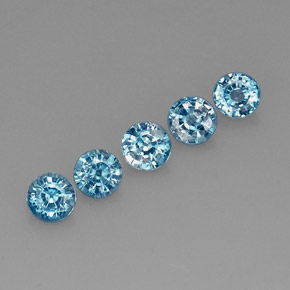 2.79 ct Blue Zircon Gemstone, Zircon Gem in Round Facet Shape for Sale.