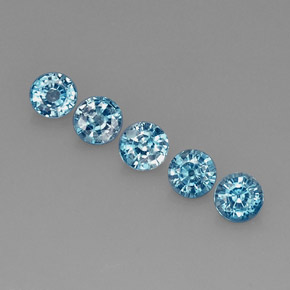 2.79 ct Blue Zircon Stone, Natural Zircon in Round Facet Shape for Sale