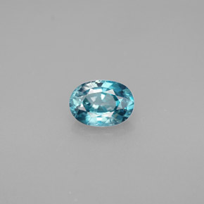 1.28 ct Blue Zircon Gemstone, Zircon Gem in Oval Facet Shape for Sale.