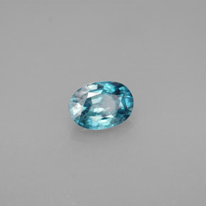 1.28 ct Blue Zircon Stone, Natural Zircon in Oval Facet Shape for Sale