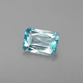 1.38 ct Blue Zircon Stone, Natural Zircon in Octagon / Scissor Cut Shape for Sale