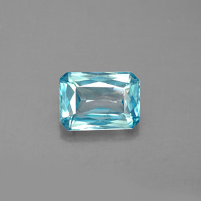1.45 ct Blue Zircon Gemstone, Zircon Gem in Octagon / Scissor Cut Shape for Sale.