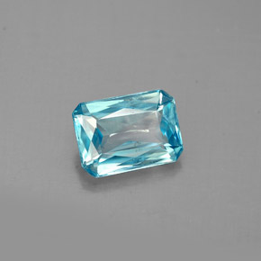 1.45 ct Blue Zircon Stone, Natural Zircon in Octagon / Scissor Cut Shape for Sale
