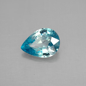 1.50 ct Blue Zircon Stone, Natural Zircon in Pear Facet Shape for Sale