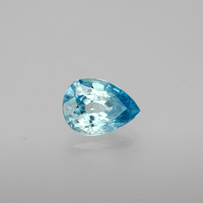1.30 ct Blue Zircon Stone, Natural Zircon in Pear Facet Shape for Sale
