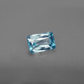 1.35 ct Blue Zircon Stone, Natural Zircon in Octagon / Scissor Cut Shape for Sale