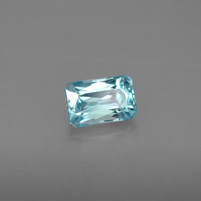 Blue Zircon 1ct Octagon / Emerald Cut from Cambodia Gemstone