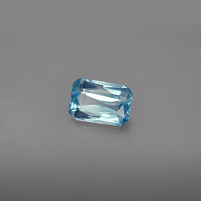 1.20 ct Blue Zircon Stone, Natural Zircon in Octagon / Scissor Cut Shape for Sale