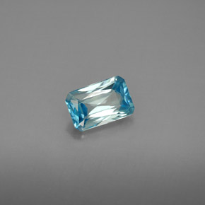 1.31 ct Blue Zircon Stone, Natural Zircon in Octagon / Scissor Cut Shape for Sale