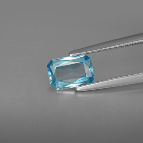 0.93 ct Blue Zircon Gemstone, Zircon Gem in Octagon / Scissor Cut Shape for Sale.