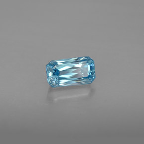 1.27 ct Blue Zircon Stone, Natural Zircon in Octagon / Scissor Cut Shape for Sale