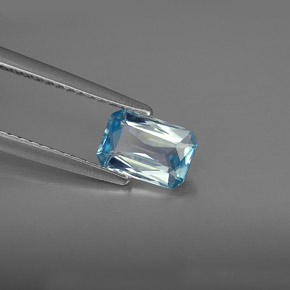 1.22 ct Blue Zircon Stone, Natural Zircon in Octagon / Scissor Cut Shape for Sale