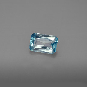 1.23 ct Blue Zircon Stone, Natural Zircon in Octagon / Scissor Cut Shape for Sale