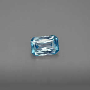 1.27 ct Blue Zircon Gemstone, Zircon Gem in Octagon / Scissor Cut Shape for Sale.
