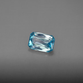 1.27 ct Blue Zircon Stone, Natural Zircon in Octagon / Scissor Cut Shape for Sale