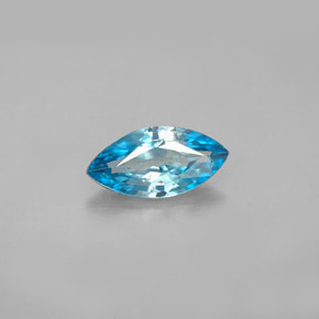 1.41 ct Blue Zircon Gemstone, Zircon Gem in Marquise Facet Shape for Sale.
