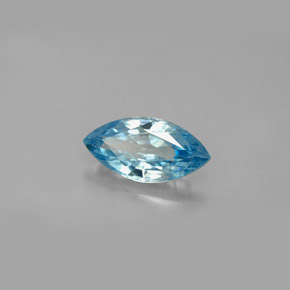 1.58 ct Blue Zircon Stone, Natural Zircon in Marquise Facet Shape for Sale