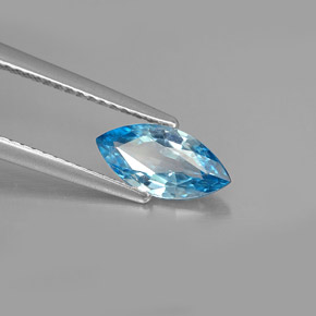 1.31 ct Blue Zircon Stone, Natural Zircon in Marquise Facet Shape for Sale