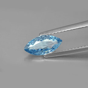 1.47 ct Blue Zircon Gemstone, Zircon Gem in Marquise Facet Shape for Sale.